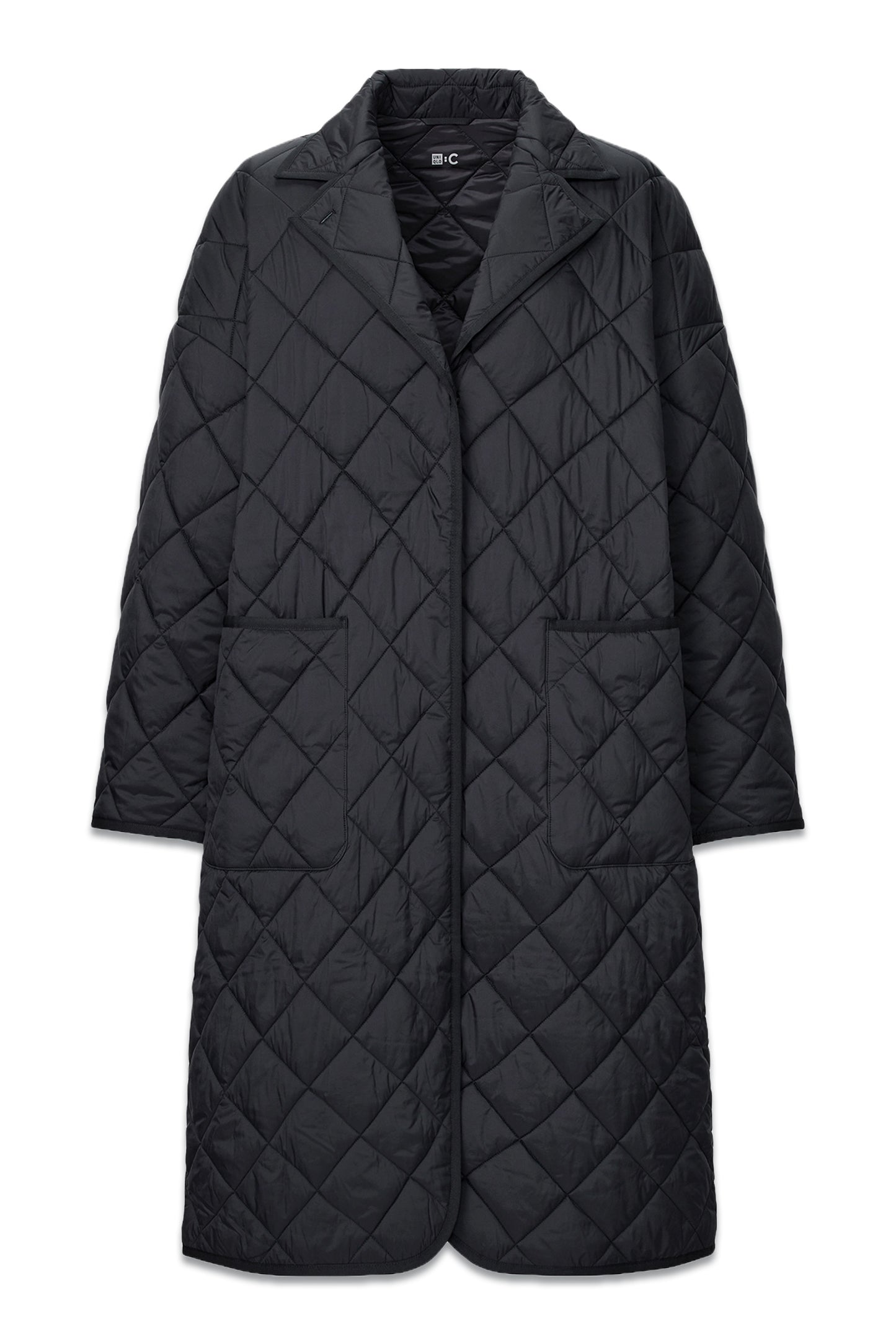 Warm Padded Oversized Coat Black