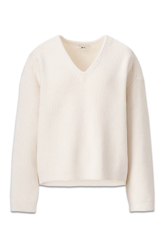 Off-white V Neck Short Jumper