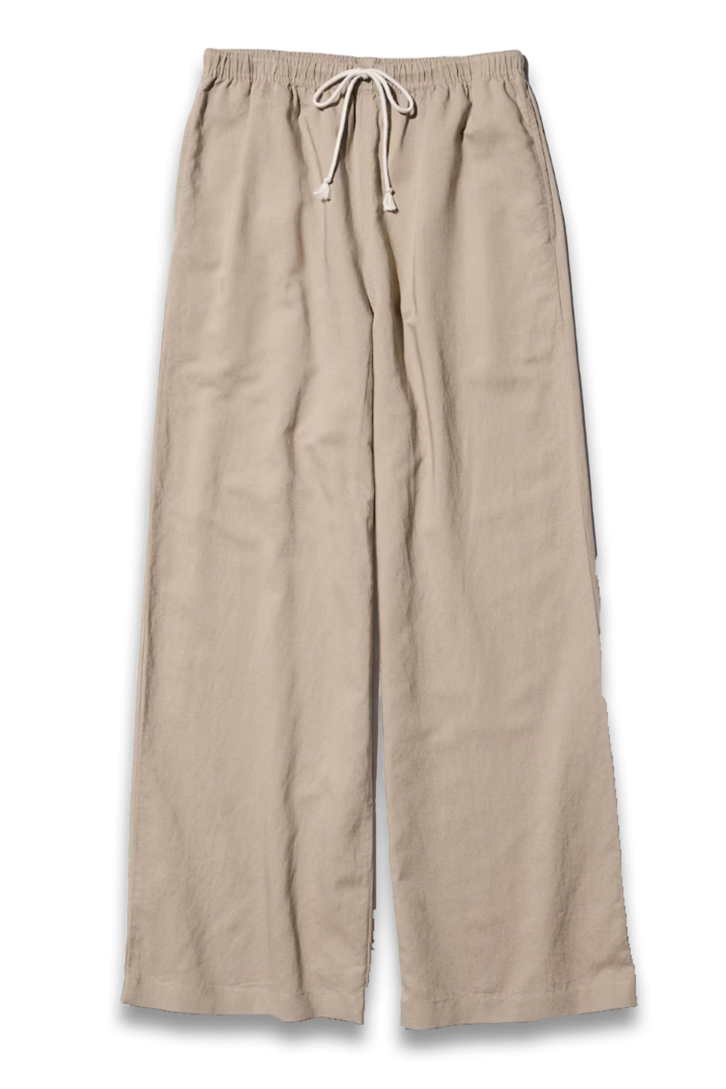 Linen Blend Easy Trousers in Beige