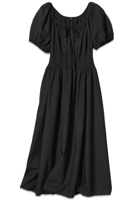 Black Volume Sleeve Dress