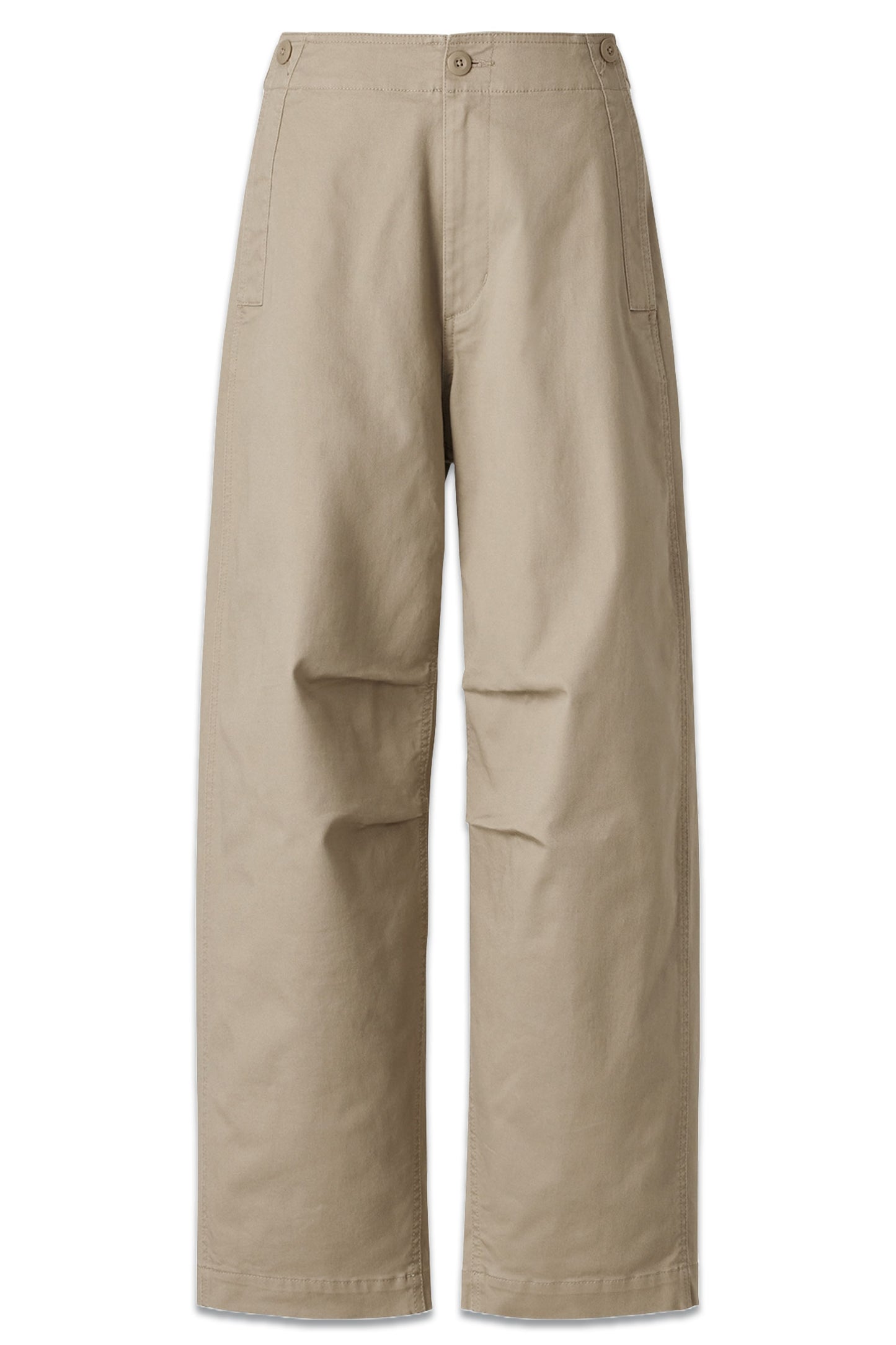 Cotton Utility Trousers In Beige