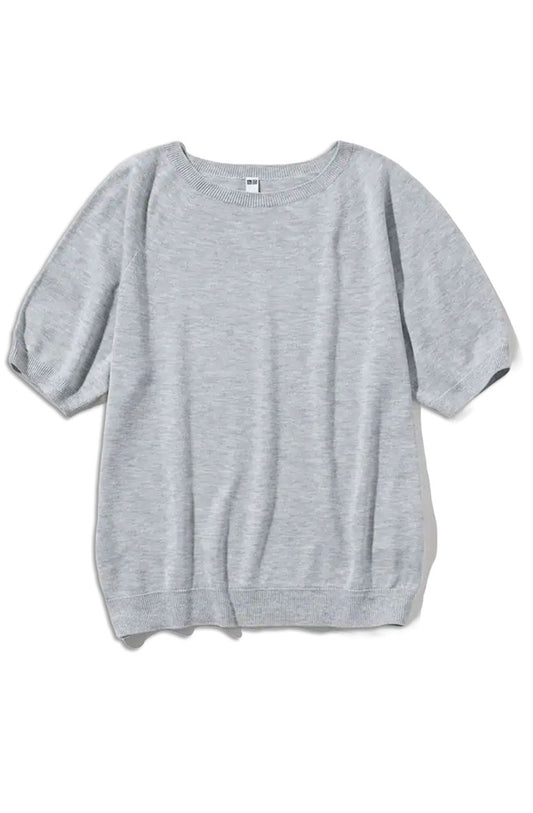 3D Knit Seamless Washable Crew Neck Half Sleeved Jumper