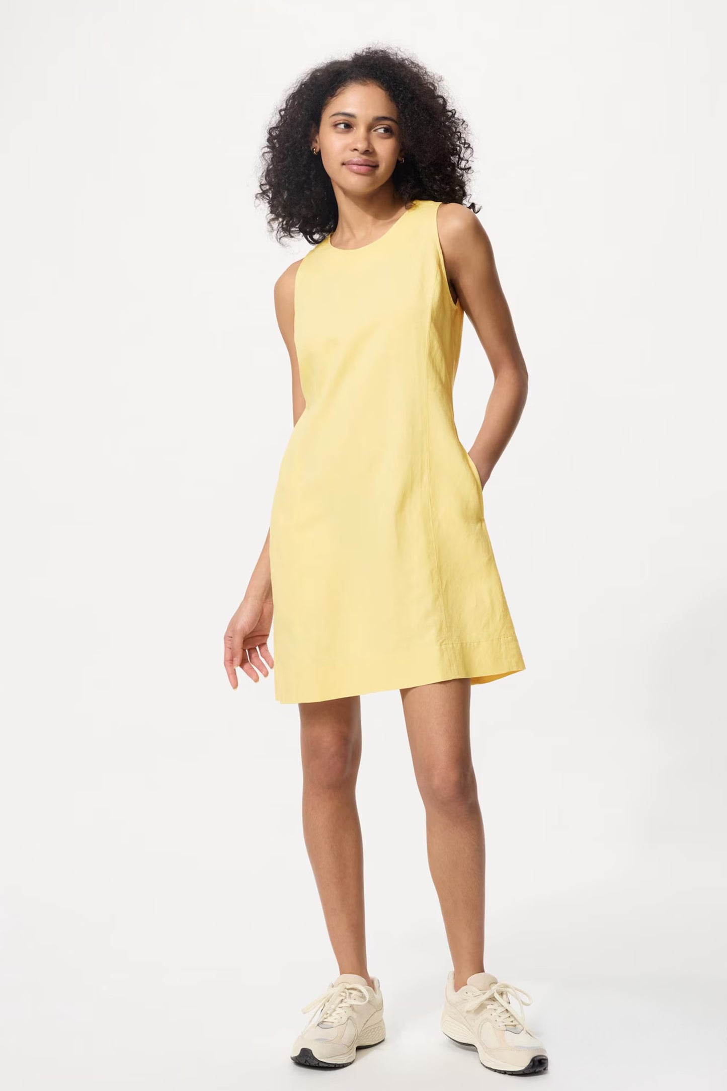 Sleeveless Linen Blend Mini Dress