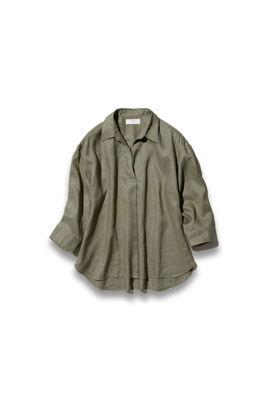 Premium Linen Skipper Collar Shirt