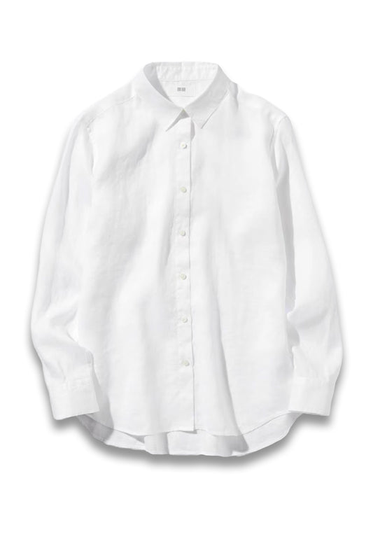 100% Premium Linen Shirt in White