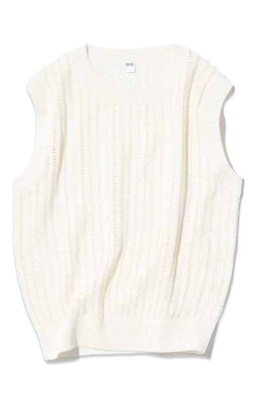 Mesh Crew Neck Sleeveless Short Jumper