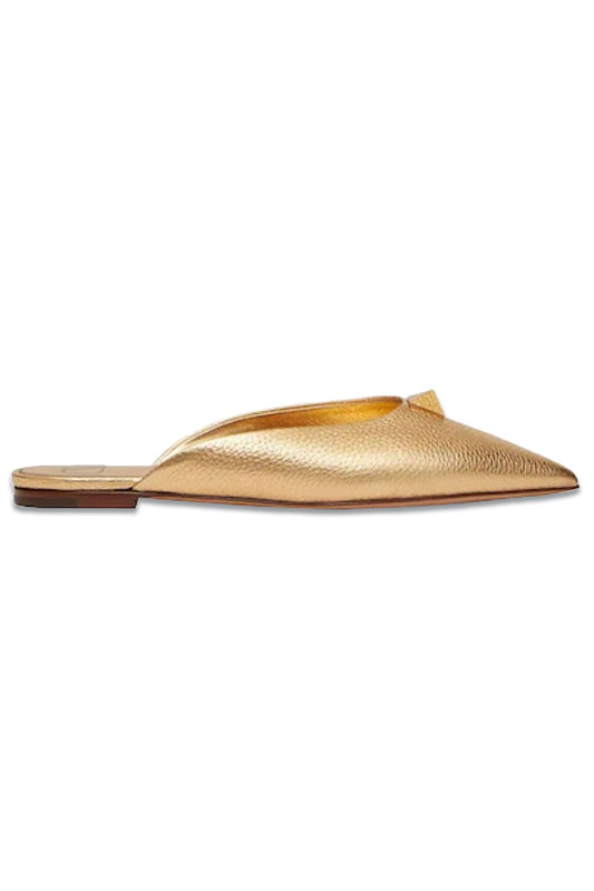 Rent - Roman Stud Metallic Leather Mules