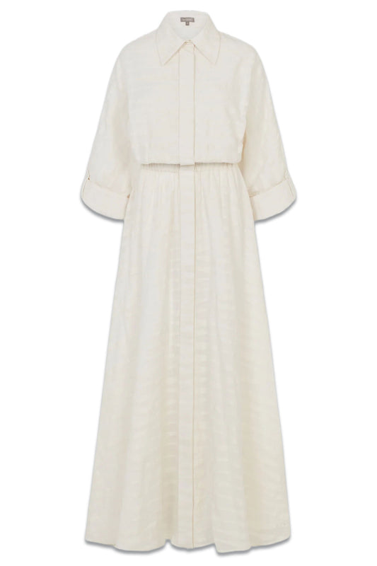 Off-White Handwoven Jamdani Ryka Maxi Dress