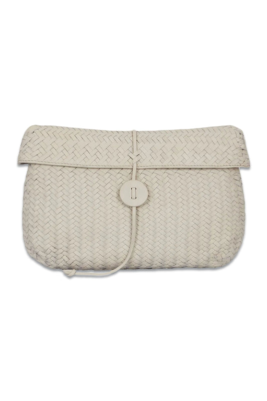 Tidal Foam Handwoven Leather Clutch Bag