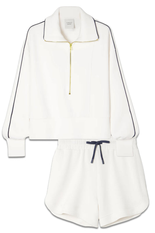 Davenport Piped Stretch-Jersey Half-Zip Sweatshirt & Ollie Stretch-Jersey Shorts