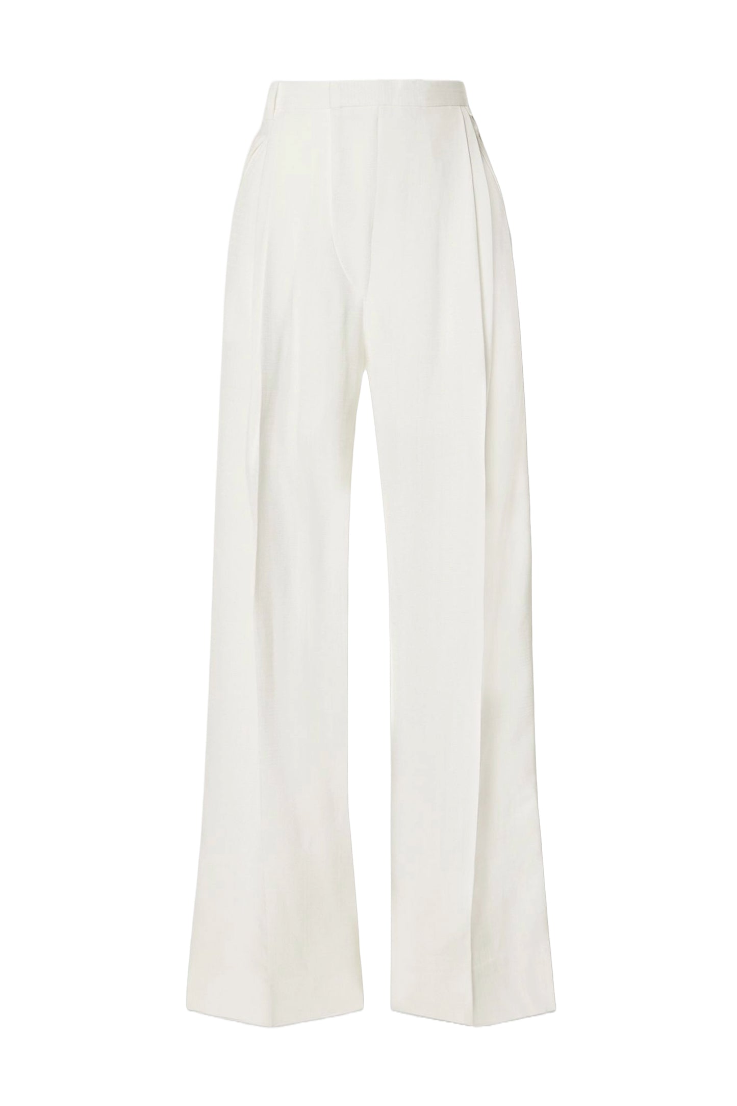 Pleated Grain De Poudre Wide-leg Pants