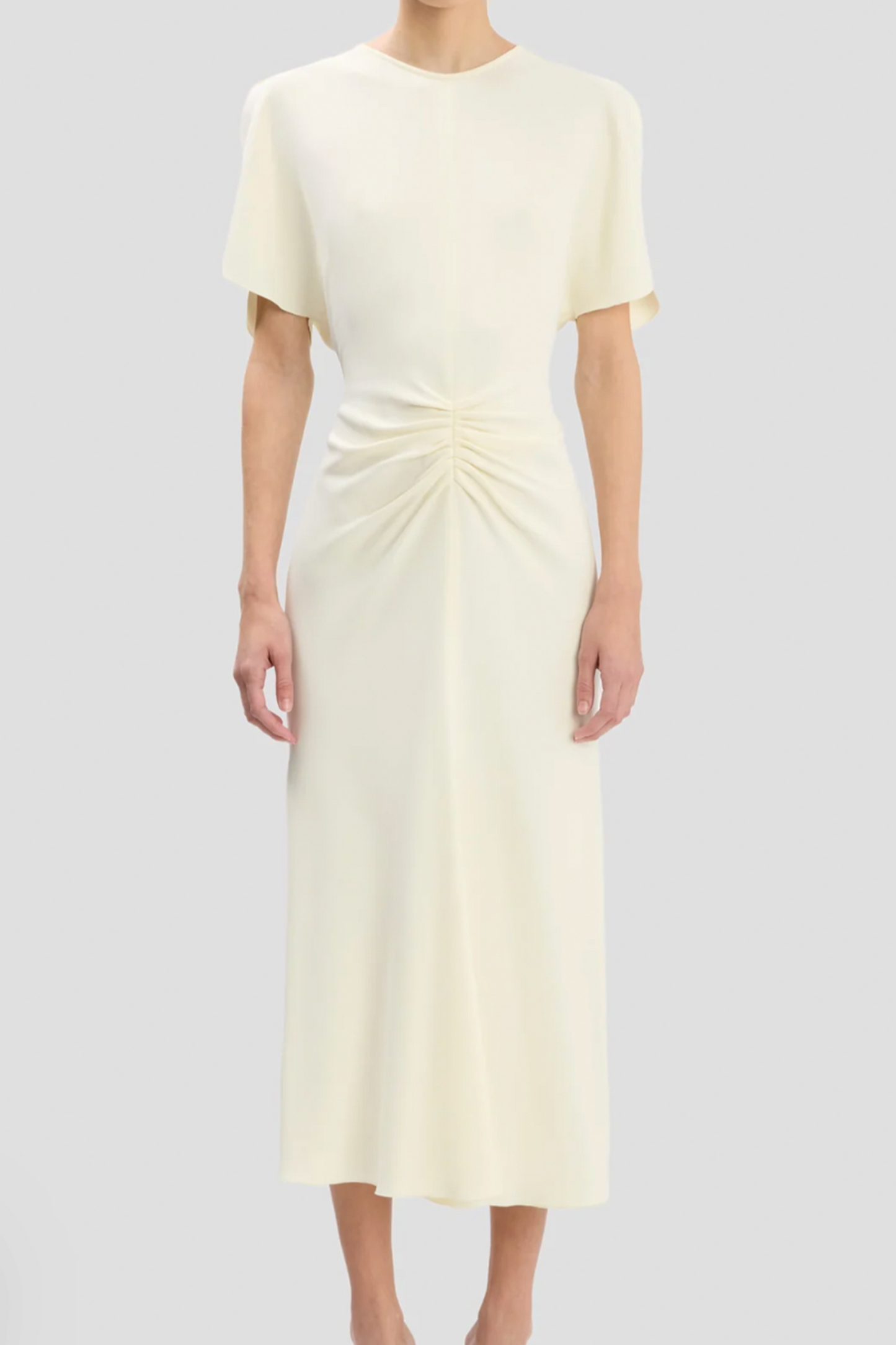 Bela Midi Dress In Bright Ivory