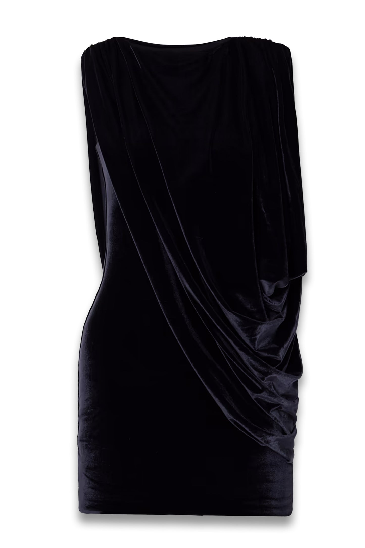 Ricaurte draped stretch-velvet mini dress
