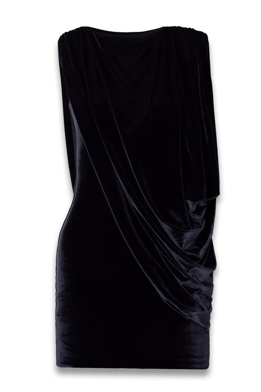 Ricaurte draped stretch-velvet mini dress