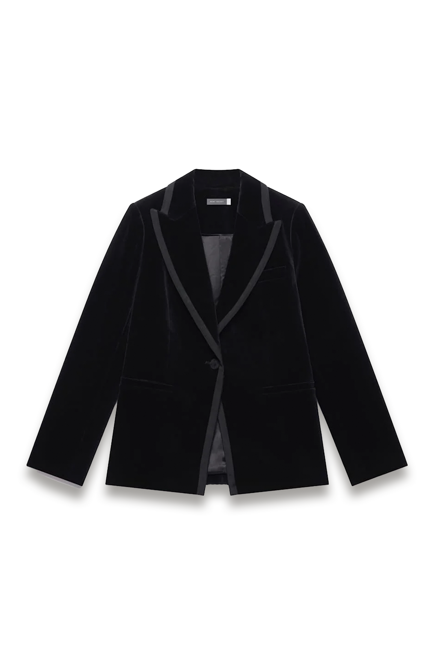 Black Velvet Satin Trim Tux Blazer