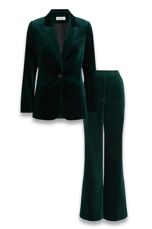 Jamie Velvet Blazer - Green