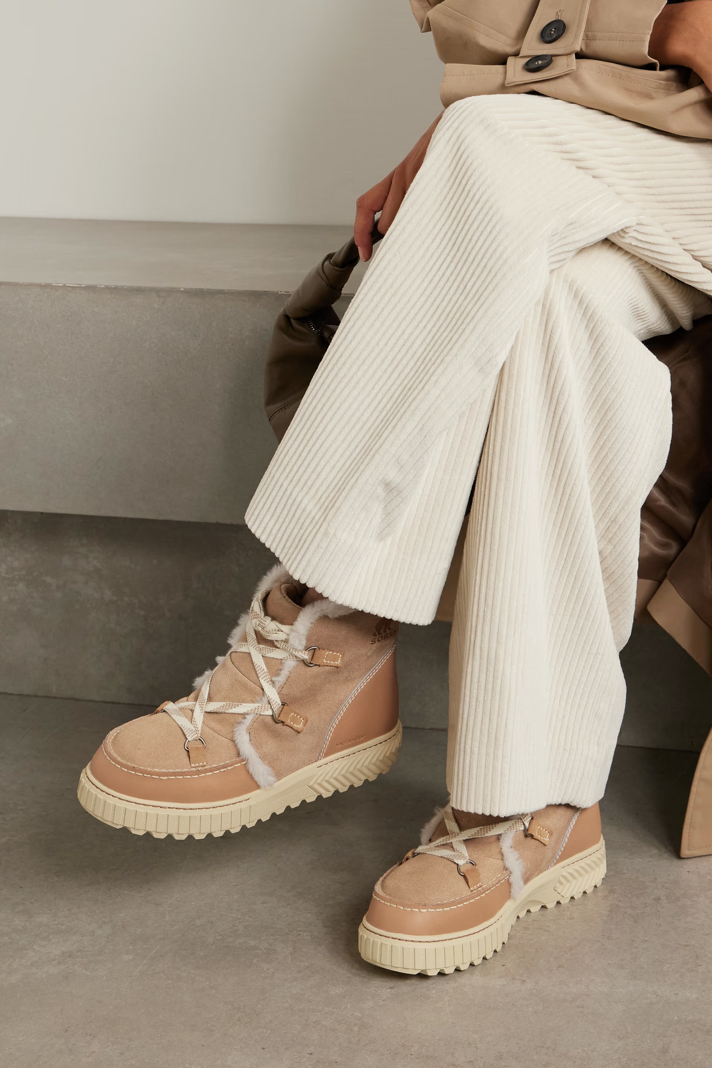 Ona Ave™ Fleece-lined Leather-trimmed Suede Ankle Boots