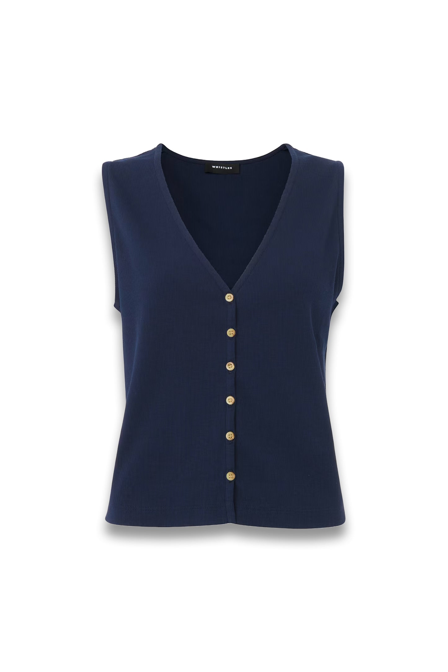 Navy Button Rib Tank