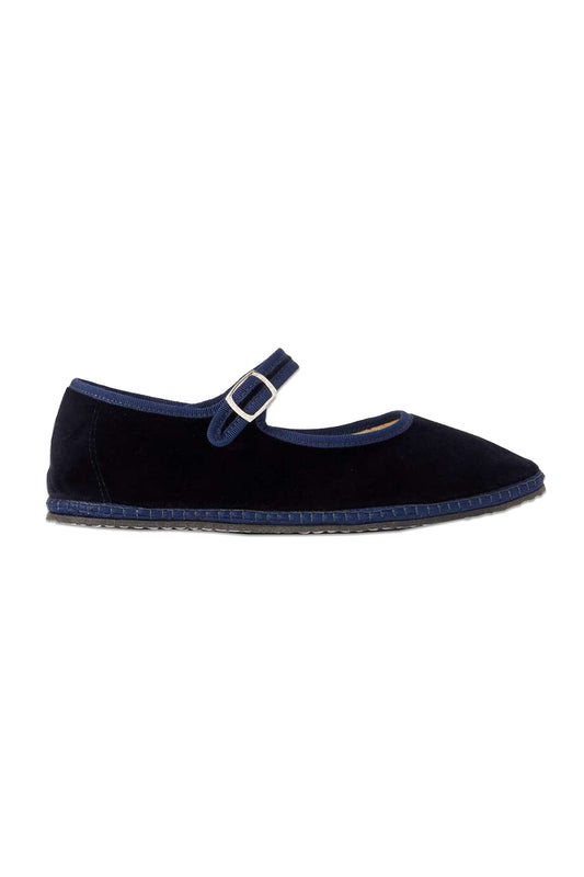 Grosgrain-Trimmed Velvet Mary Jane Slippers