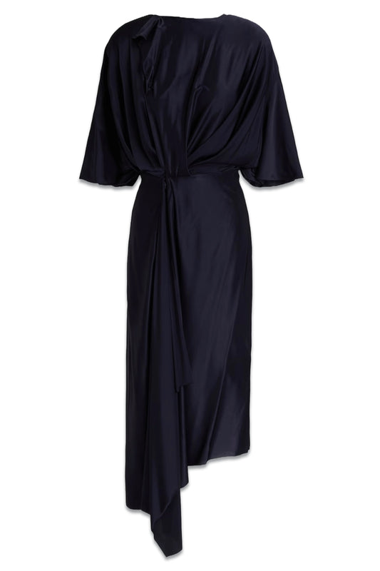 Draped Cutout Satin-jersey Midi Dress