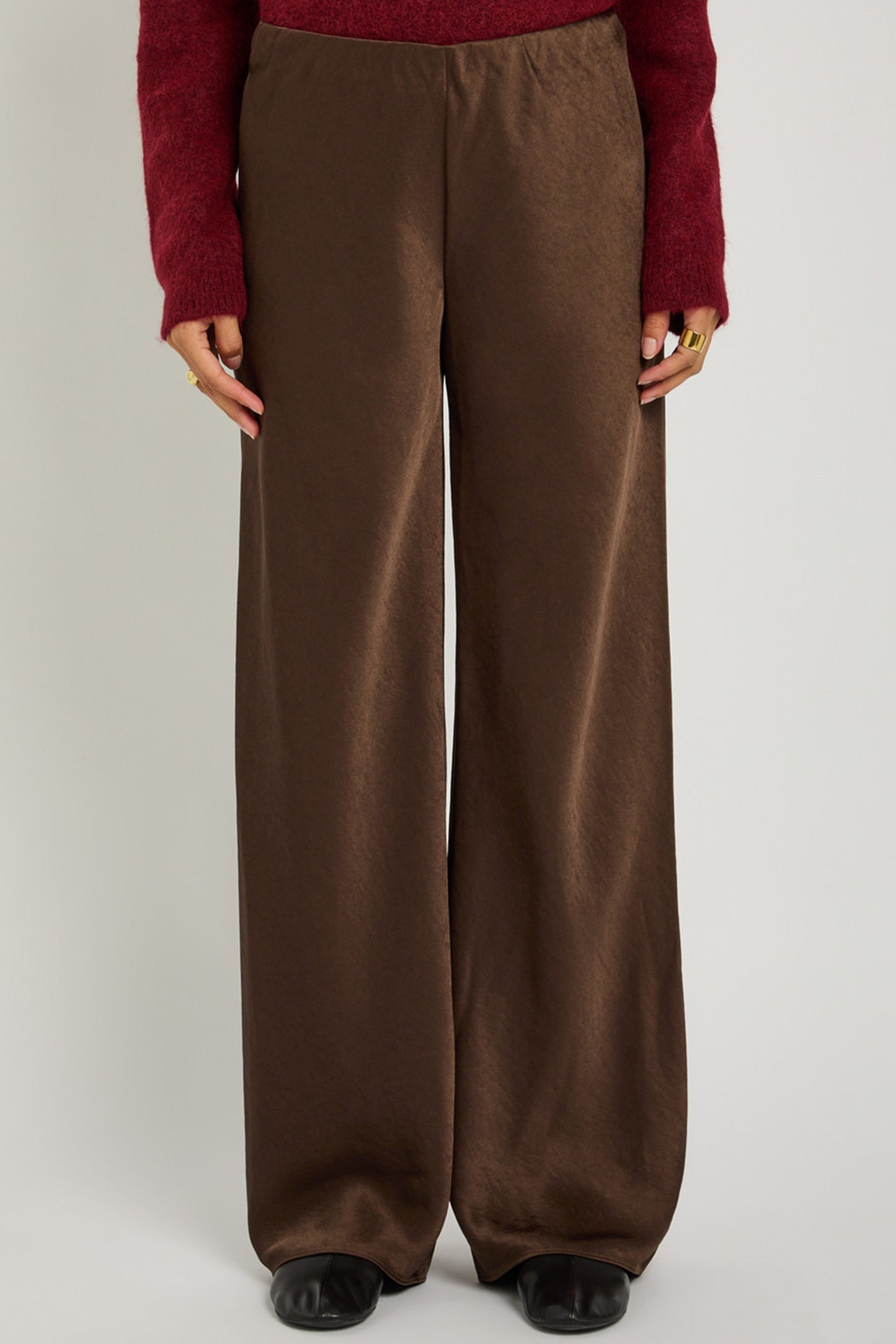 Straight-leg Satin Trousers