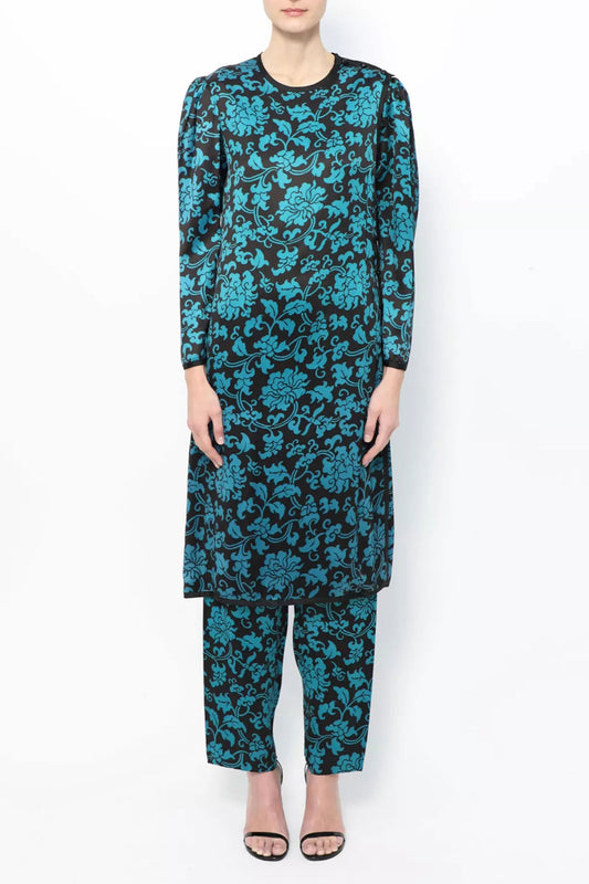 1979 Floral Charmeuse Ensemble