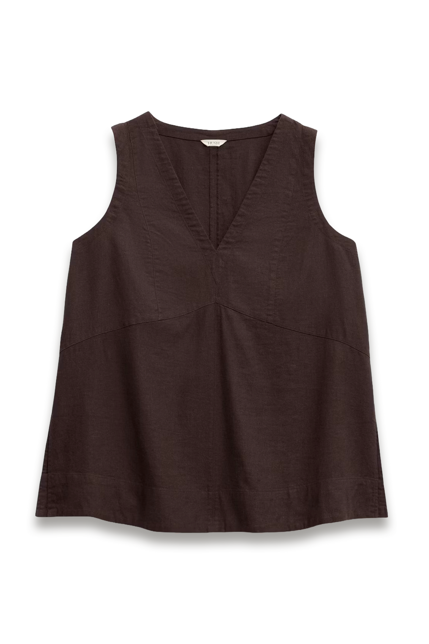 Rach V Neck Linen Blend Shell Top