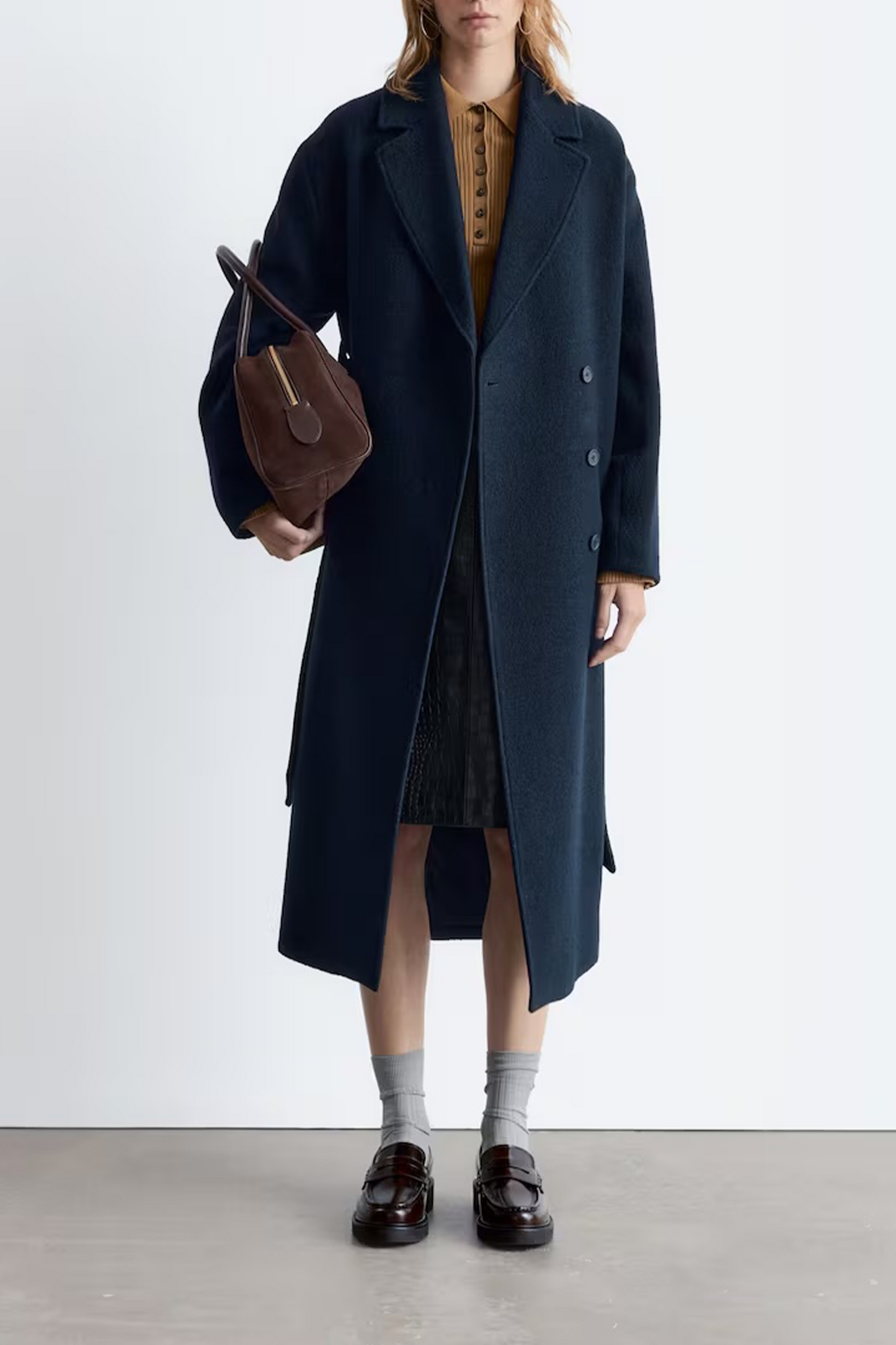Voluminous Belted Wool Coat