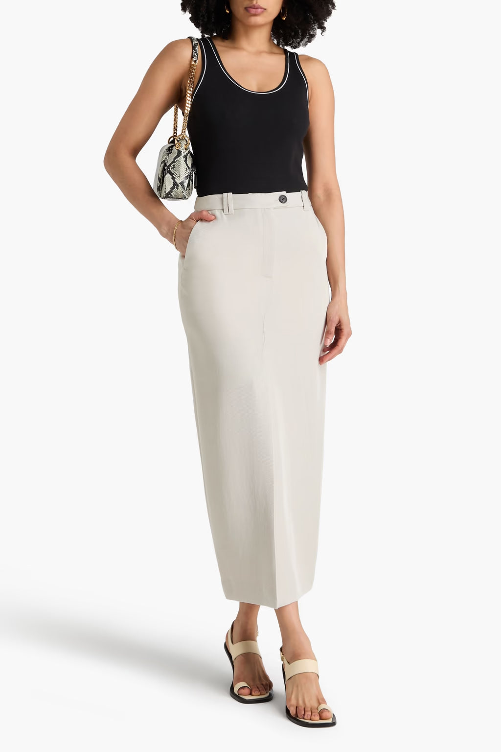 Larley Twill Maxi Pencil Skirt