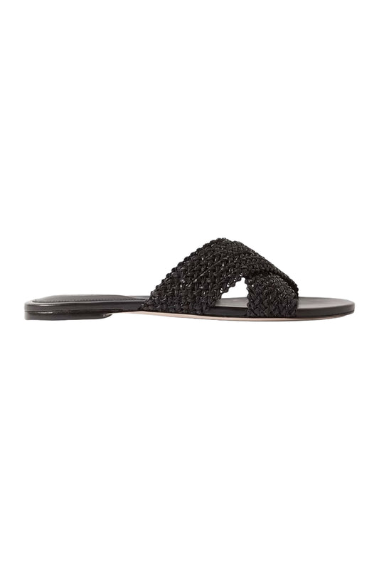 Crocheted Faux Leather Sandals