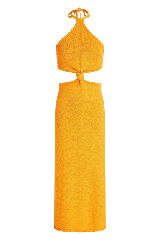 Cameron Cutout Cotton-blend Halterneck Midi Dress