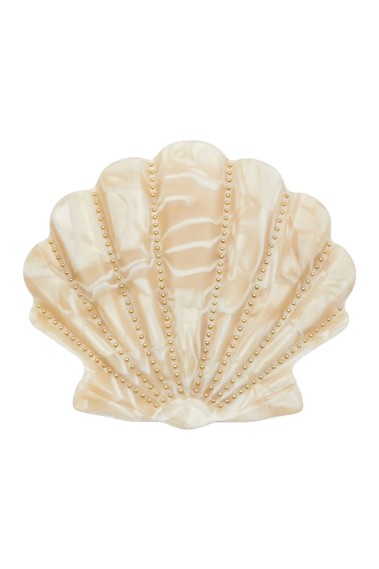 Bead-embellished Marbled Acetate Hair Clip