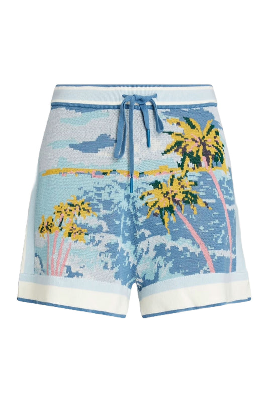 Intarsia-knit Cotton Shorts