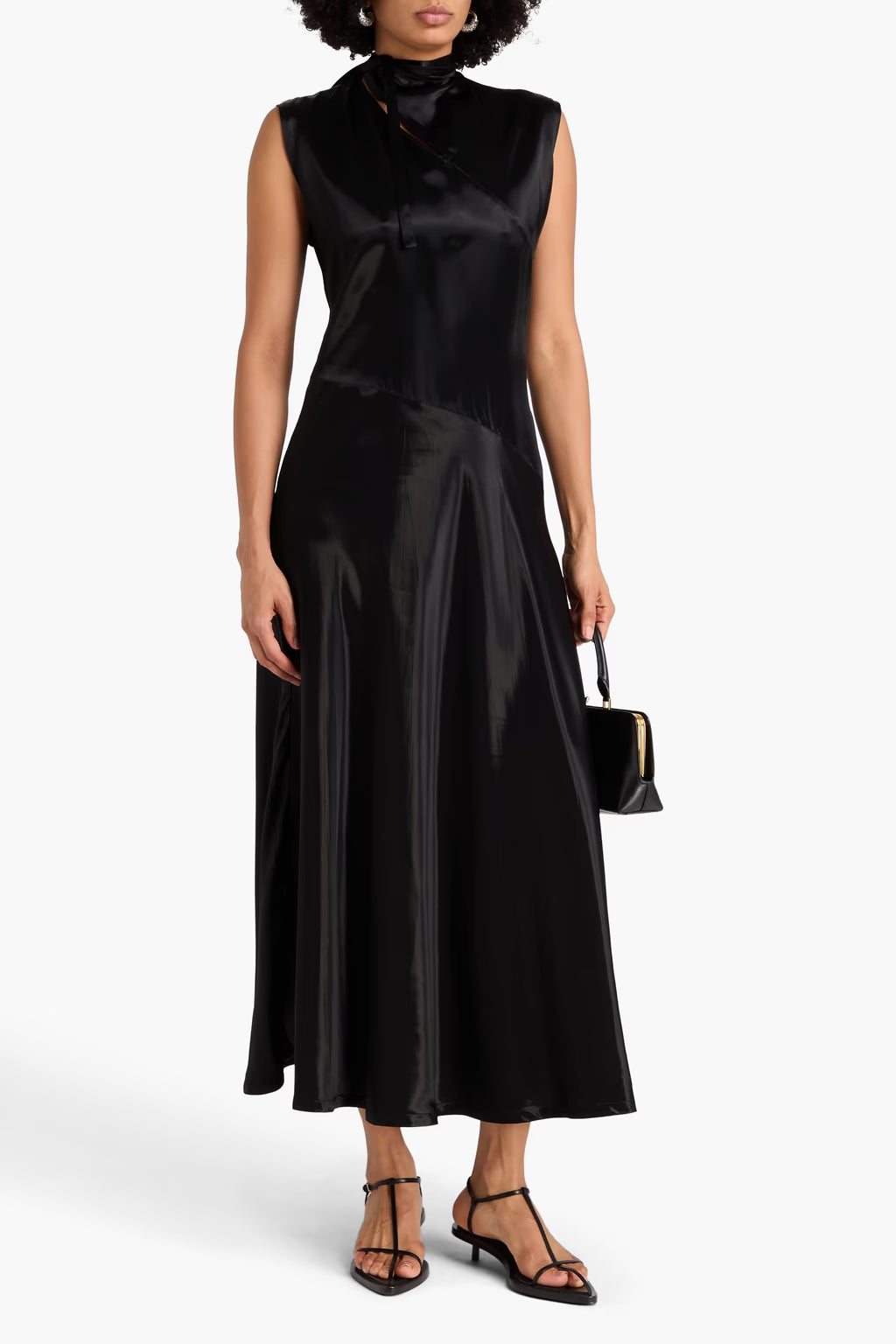 Satin-twill Cupro Midi Dress