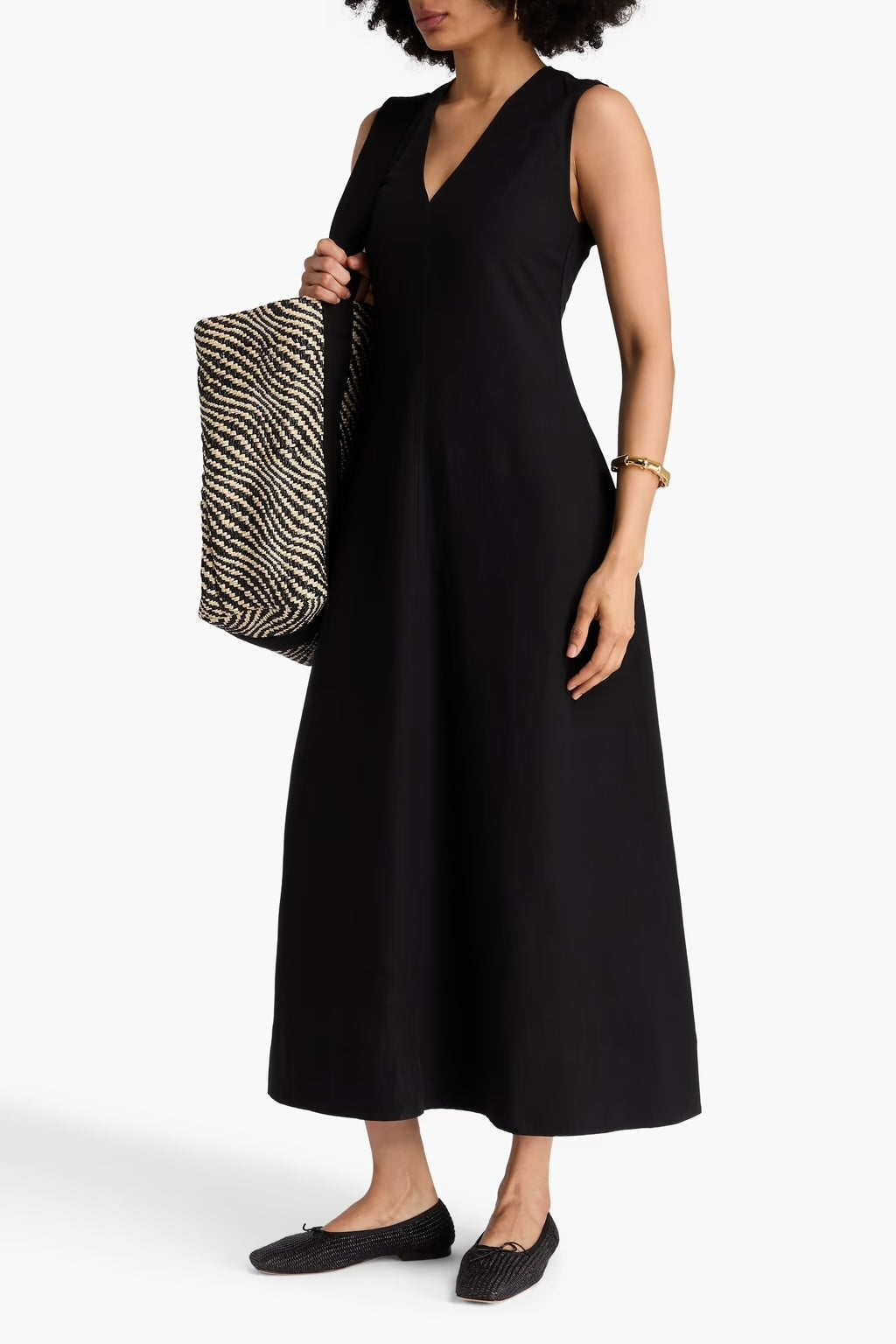 Lyocell and Linen-blend Midi Dress