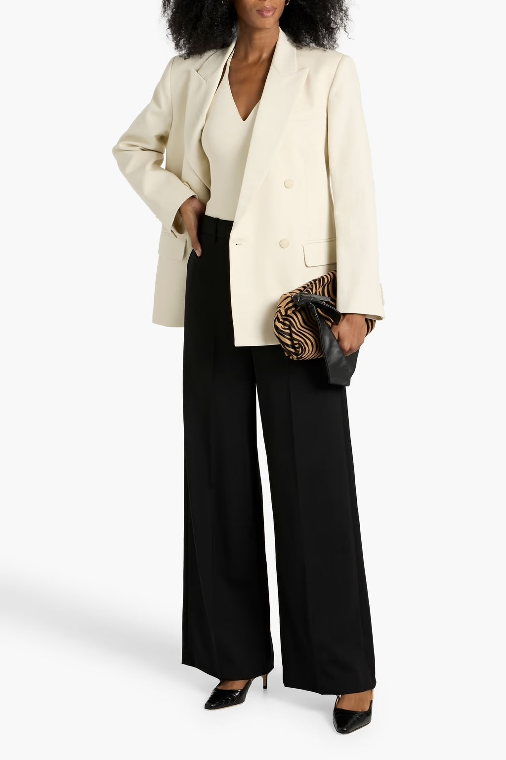 Pimpton Double-breasted Cotton and Linen-blend Blazer