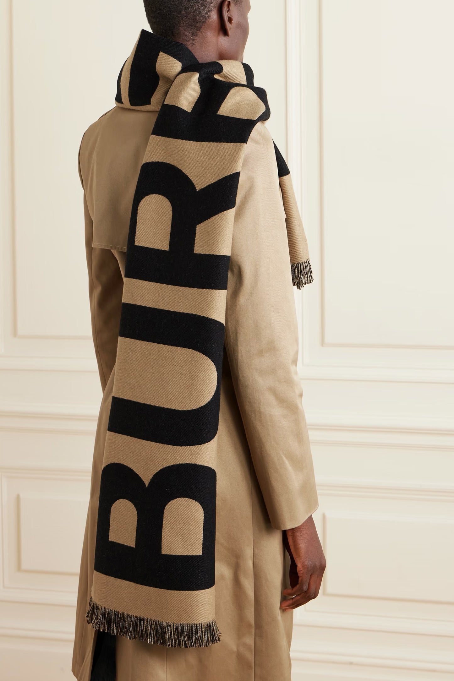 Fringed Wool-jacquard Scarf