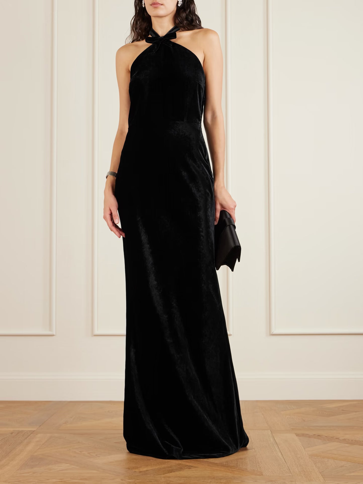 Jolene Halterneck Velvet Maxi Dress