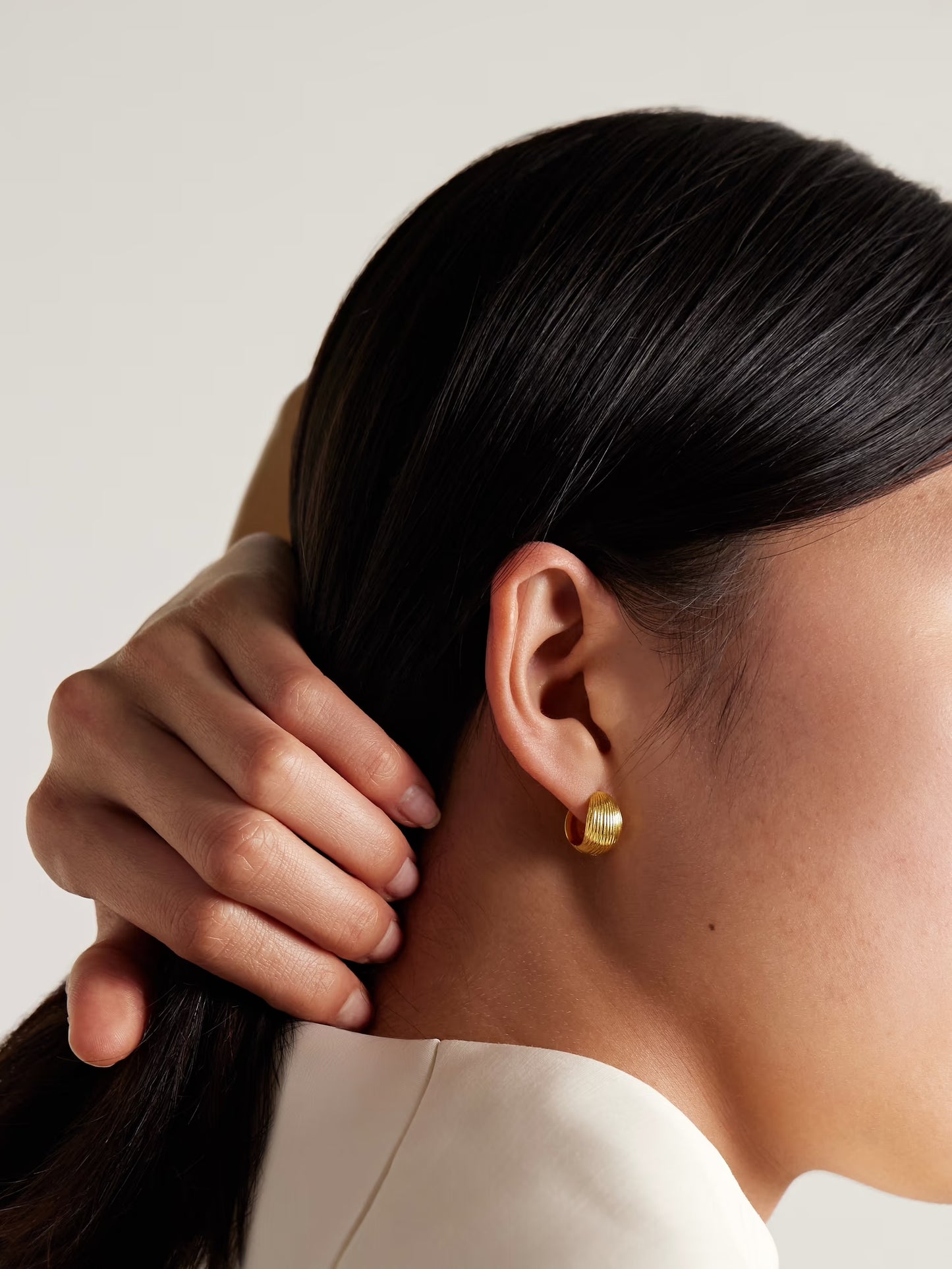 Reversible Gold Vermeil Hoop Earrings