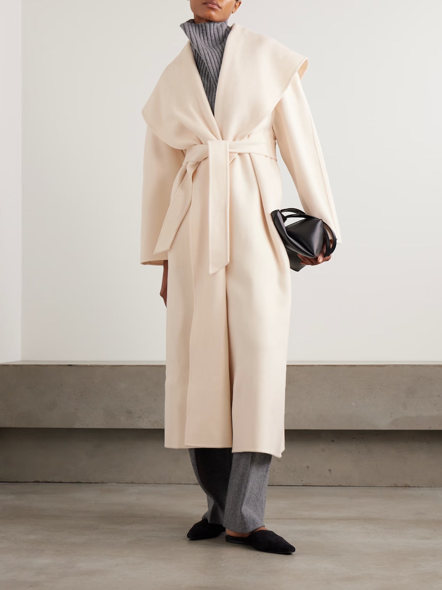 Ondine Belted Wool-blend Coat