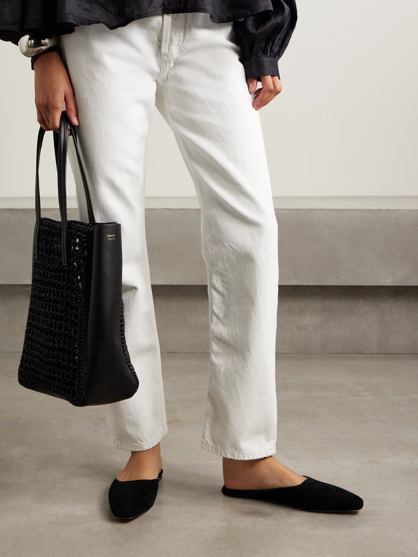 Suede Mules in Black