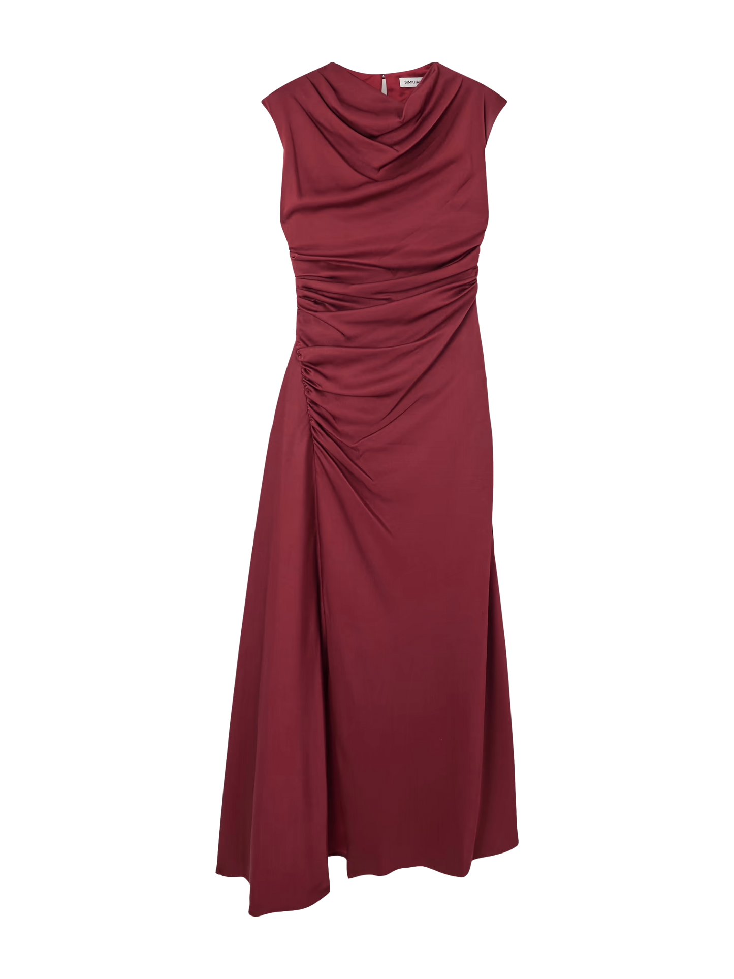 Burke Draped Satin Midi Dress
