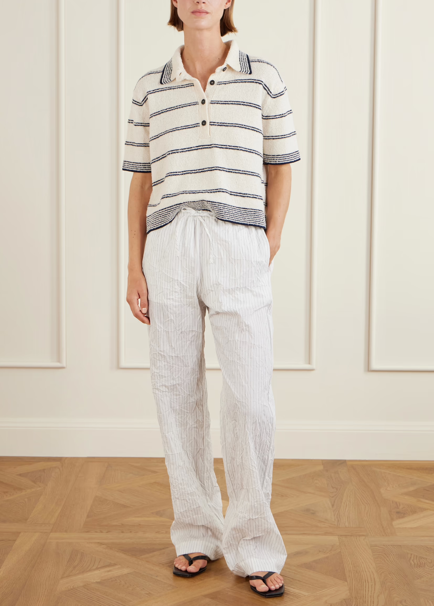 Striped Cotton-blend Terry Polo Shirt