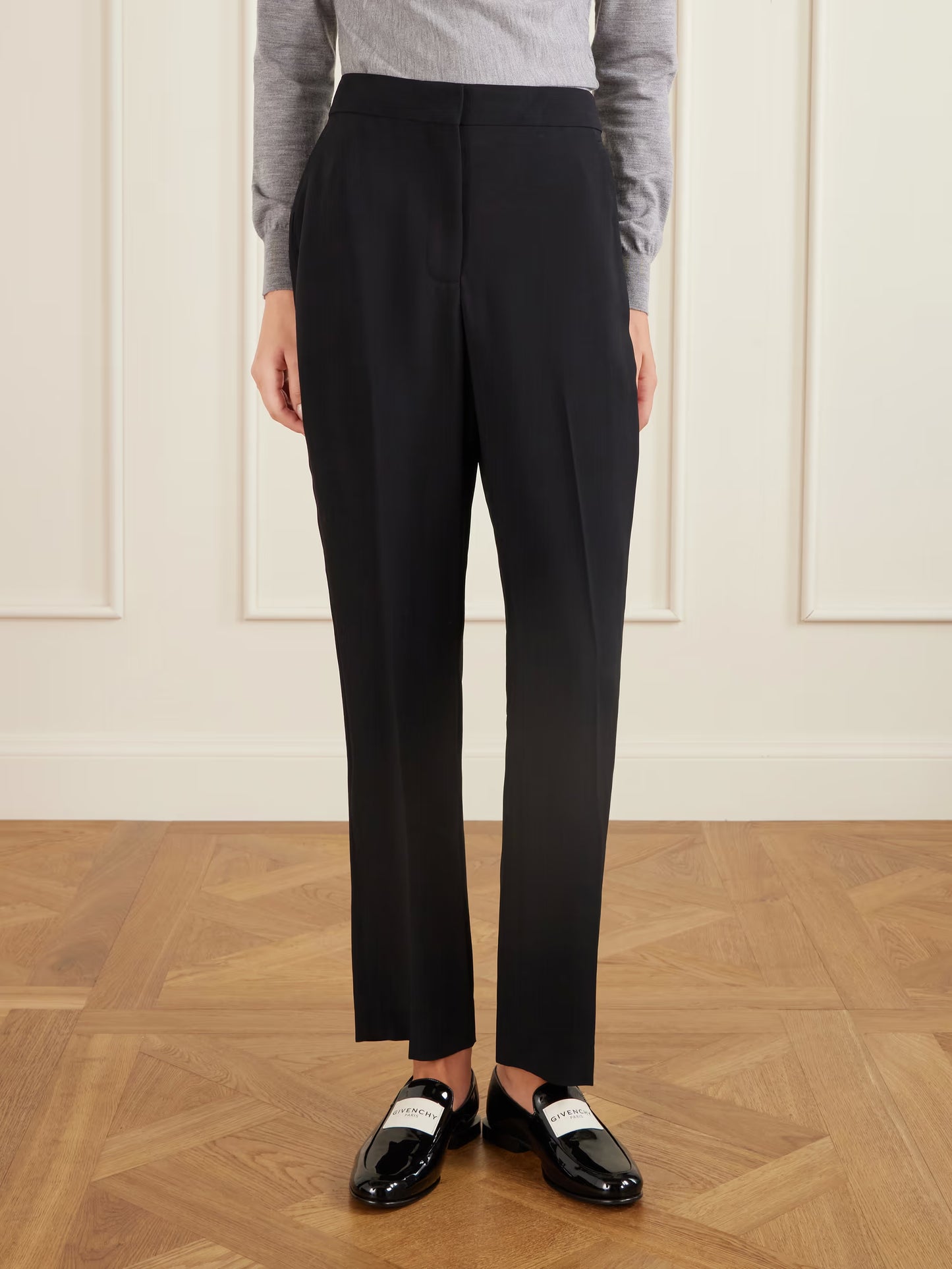 Crepe Straight-Leg Pants