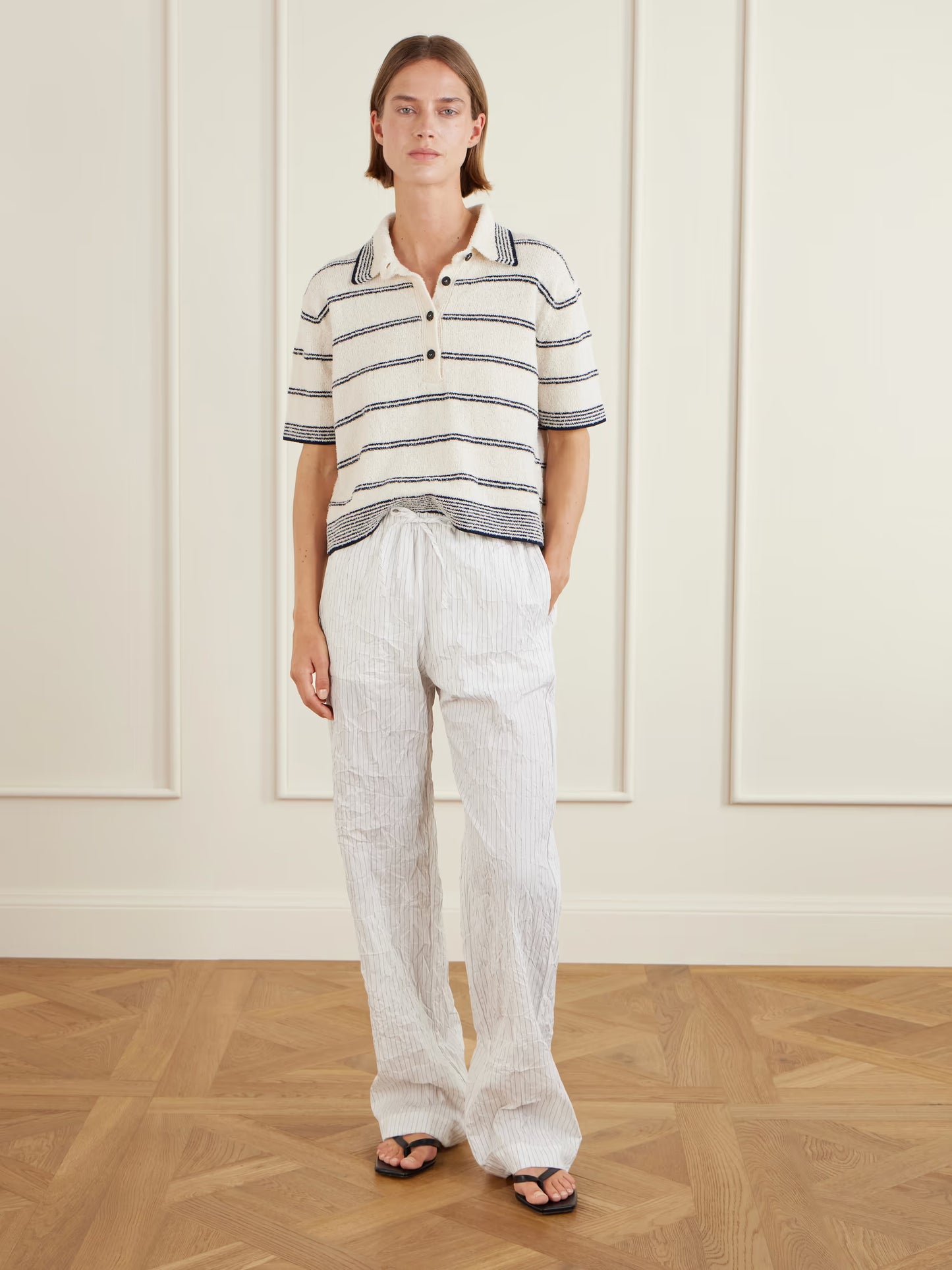 Striped Cotton-Blend Terry Polo Shirt