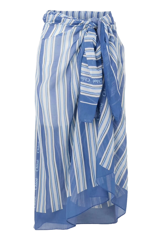 Striped Cotton and Silk-blend Voile Scarf