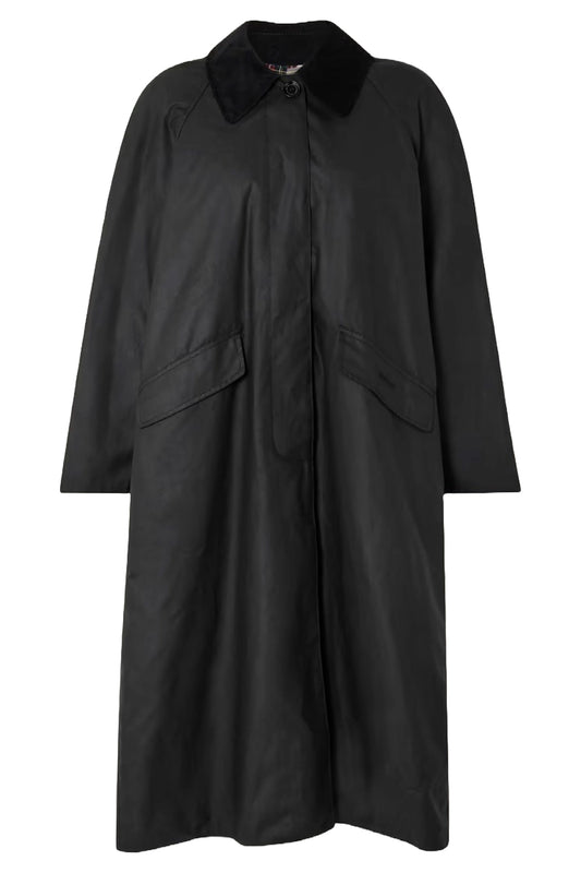 + ALEXACHUNG Dorothy Cotton-corduroy Trimmed Waxed-cotton Coat