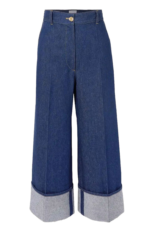 High-rise Wide-leg Organic Jeans