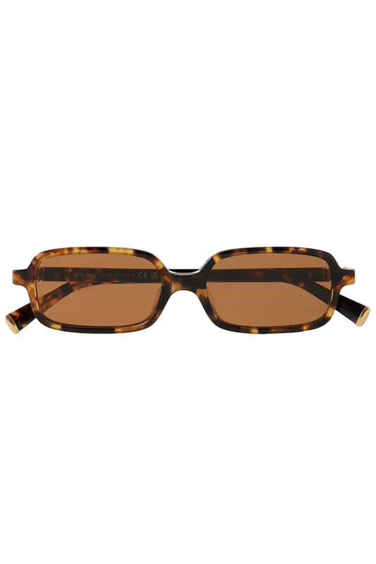 Rectangular-frame Tortoiseshell Acetate Sunglasses