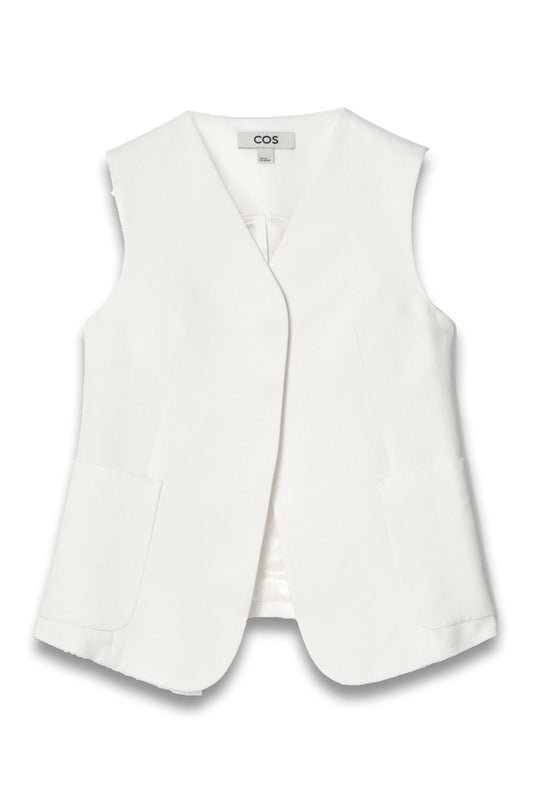 Wrap-Front Linen-Blend Waistcoat
